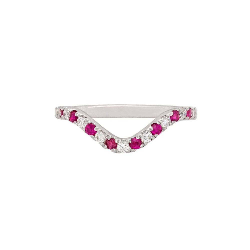 Madagascar Ruby and Natural Diamond Band in 14K Solid Gold